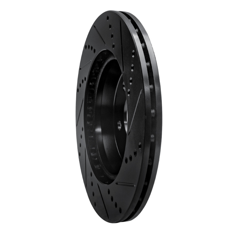 Mercedes-Benz E300 Brake Rotor (1) - Rear Left - R1 Concepts - Drilled & Slotted - Black - `15-`23